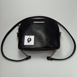 Steve Madden Cross Body Dome Black Gold Tone Hardware